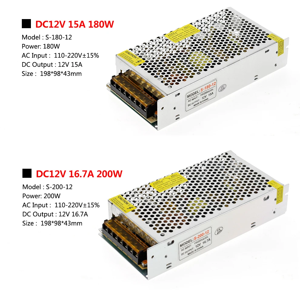 DC12V светодиодный светильник ing трансформаторы 1A 2A 5A 10A 15A 20A 25A 30A 40A 50A светодиодный драйвер Мощность адаптер для Светодиодные ленты светильник Питание