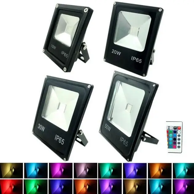 Светодиодный прожектор RGB прожекторы 10 Вт 20 30 50 прожекторное освещение IP65 уличные