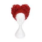 Парик для косплея из аниме Алиса в стране чудес, термостойкие Красные Короткие вьющиеся искусственные волосы для женщин, для косплея