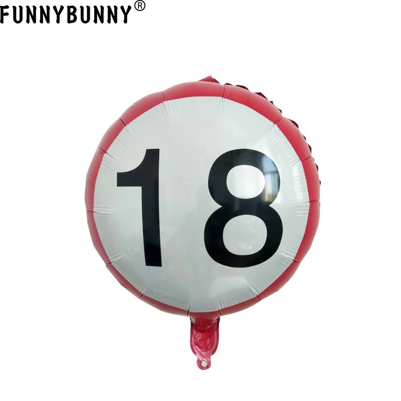 FUNNYBUNNY 18 дюймов круглые фигурки для дня рождения празднование алюминиевой пленки шары 18th 30th 40th 50th юбилей