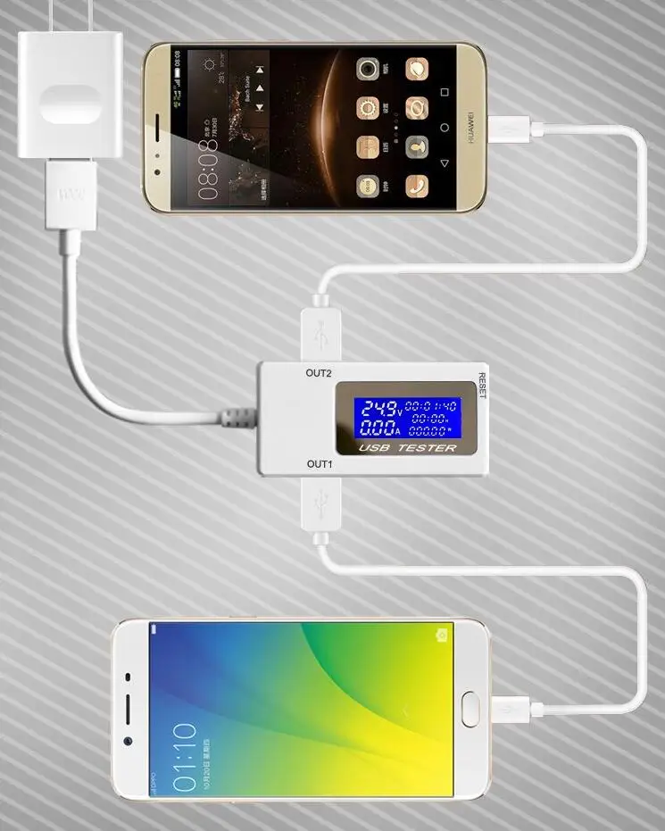10 в 1 двойной USB Тестер DC Цифровой вольтметр amperimetro измеритель переменного