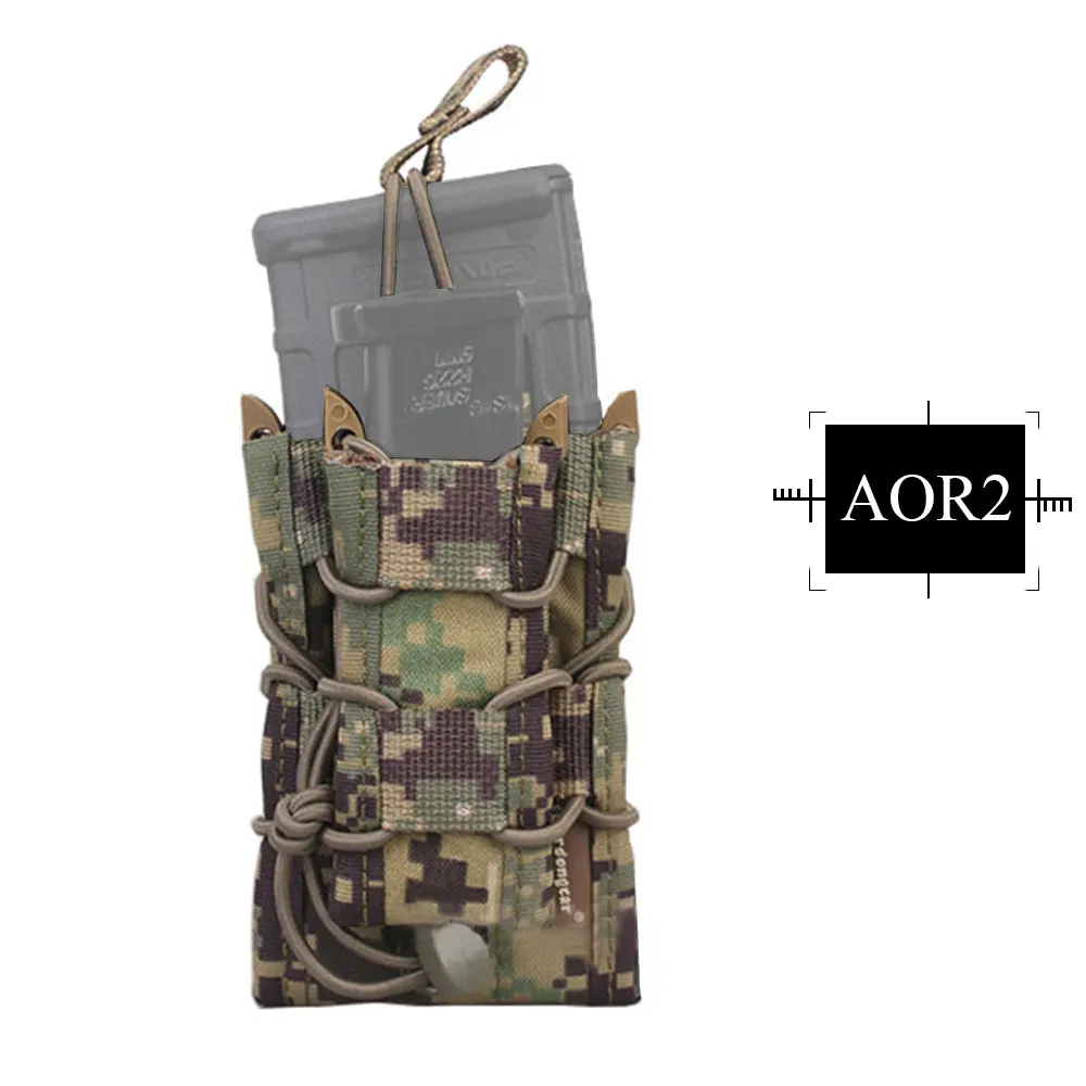 Emersongear 5,56 двойной подсумок для винтовки M4/M14/AK/G3 пистолет M92/1911/HK45 Мультикам страйкбол Molle подсумок держатель