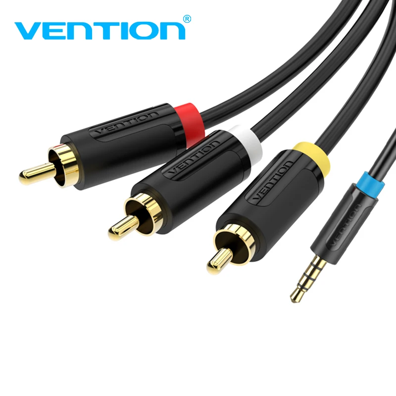 Vention 3 5 мм до 3RCA аудио кабель адаптер Высокое качество папа-папа Aux для Xiaomi Box