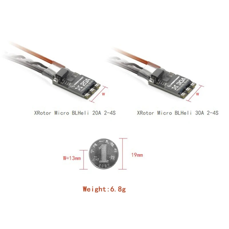 Hobbywing XRotor micro 20A/30A/35A BLHeli ESC поддержка OneShot125 провода для FPV гоночный Квадрокоптер Дрон