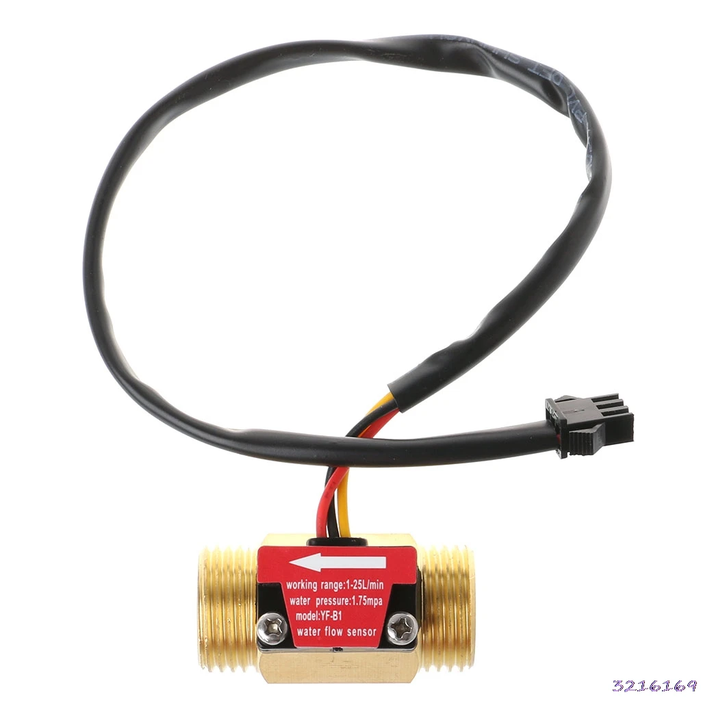 Flow Sensor G1/2'' Water Hall Switch 1-25L/min Meter Flowmeter-38# | Инструменты