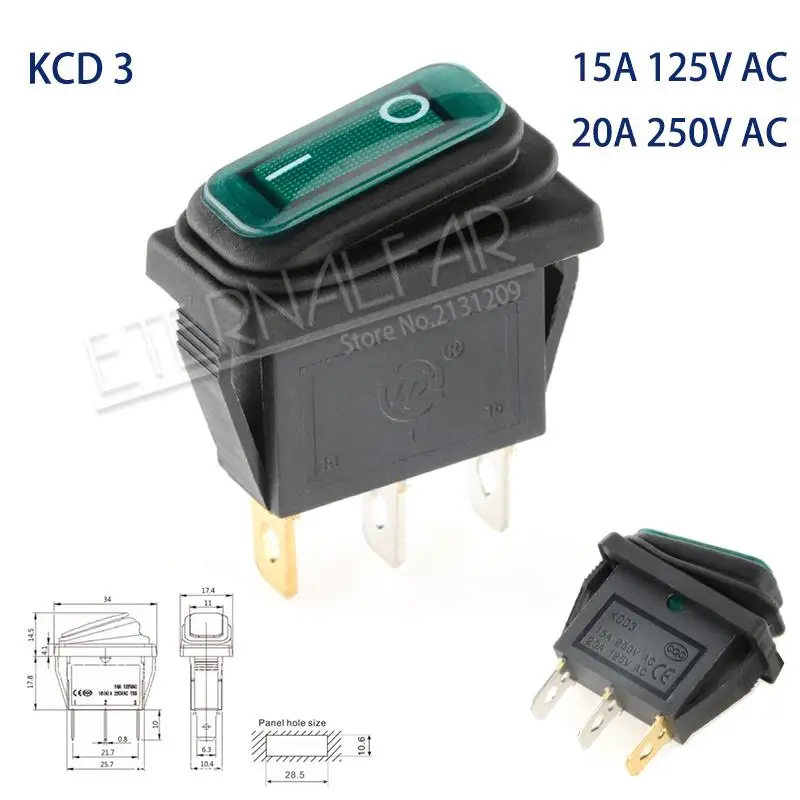KCD1 KCD2 KCD4 KCD6 On Off 10A 16A 20A 125V 250V AC сверхмощный DPST герметичный водонепроницаемый авто лодка морской тумблер кулисный переключатель с