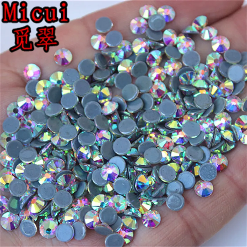 Micui SS3-SS40 Стразы с горячей фиксацией, Стразы для одежды, высокое качество, Хрустальное стекло AB, горячее стекло, камень MC996