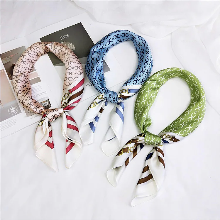 Цепь подковы 70 маленький квадратный шарф женский весна лето Дикий корейский