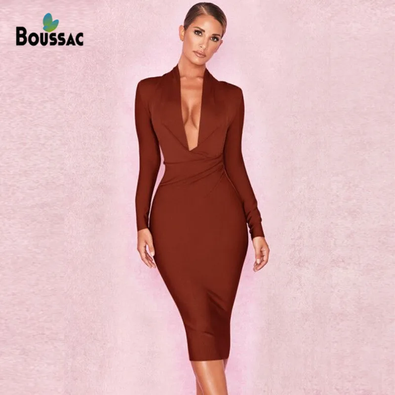 

Женское облегающее платье с глубоким V-образным вырезом, облегающее пляжное платье-стрейч, вечернее платье для офивечерние, весна 2019