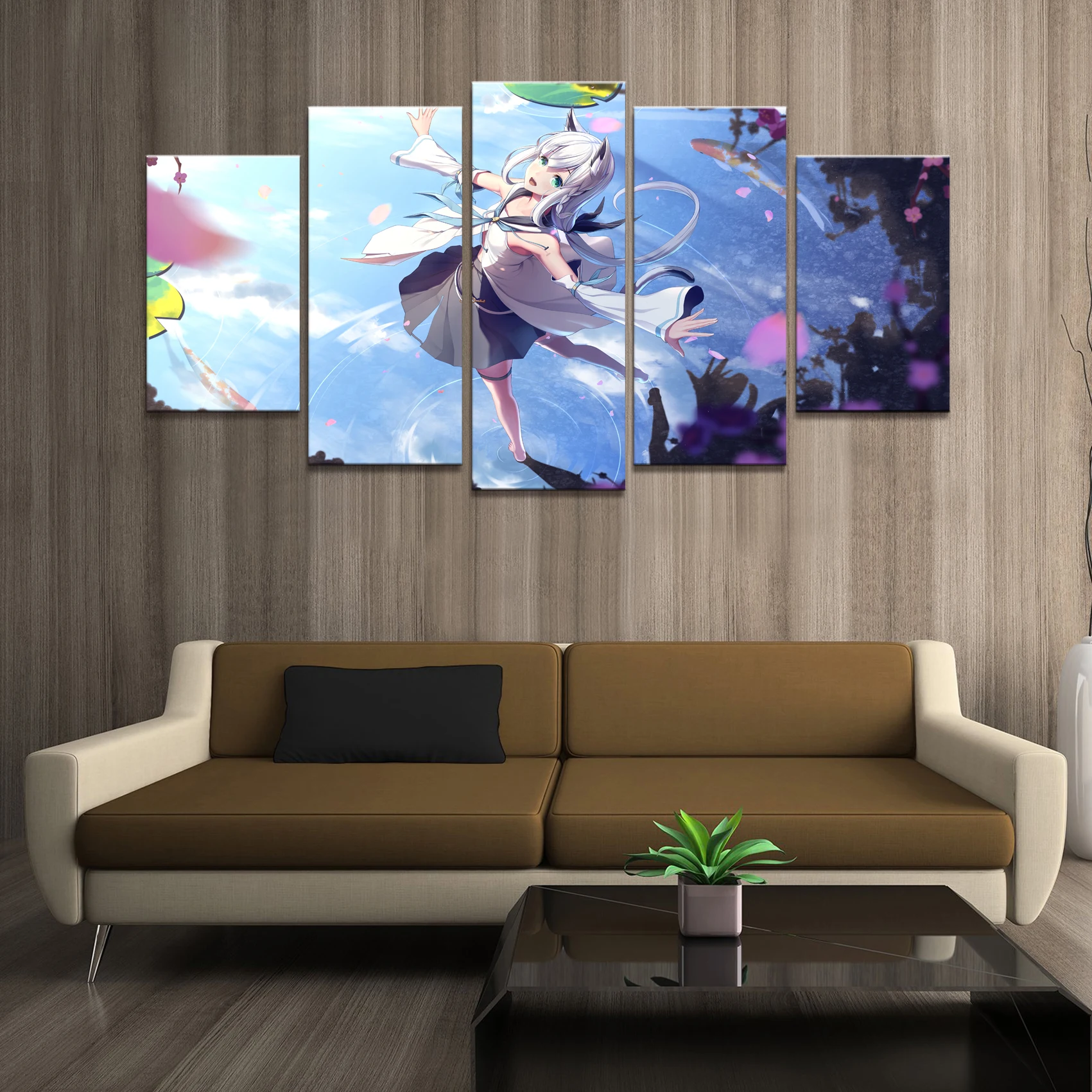 

Домашний декор плакат HD фотографии печать холст 5 шт. модульная девушка танцы на воде аниме гостиная декоративная живопись