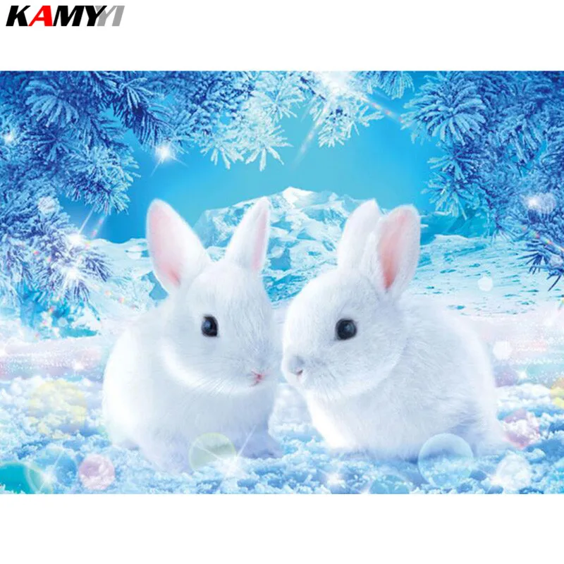 

Full square/Round Diamond embroidery 5d Cute rabbit DIY Diamond painting Cross stitch full round/square Diamond mosaic ZKY