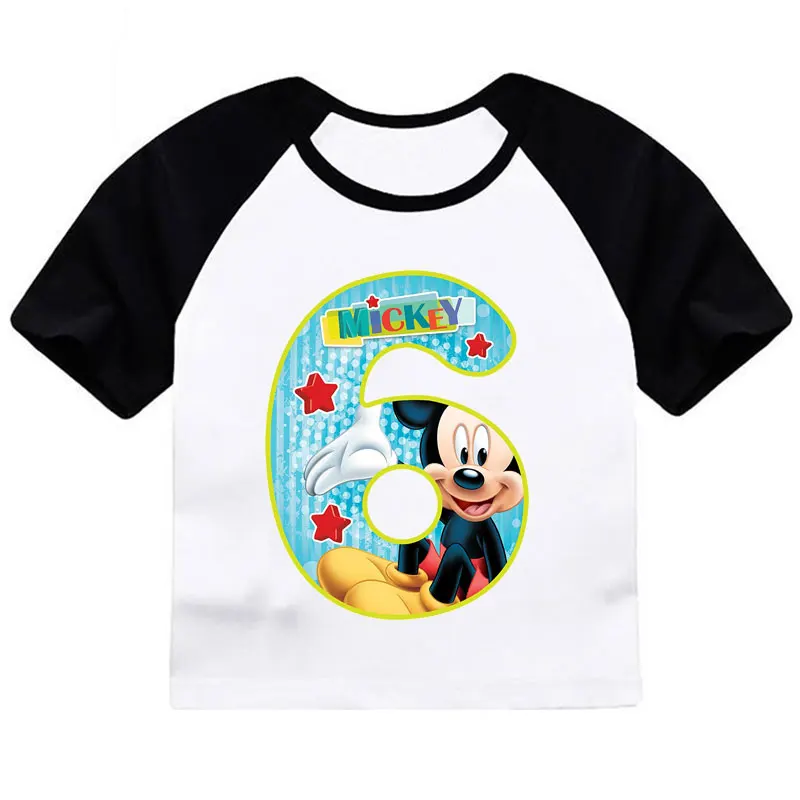 Cjian06 ZSIIBO Birthday T-shirt Boy Girl Letter Cartoon Mouse Print Summer short sleeve O-neck Tees Children clothing Kids tops CX6L102 - Цвет: Cjian06
