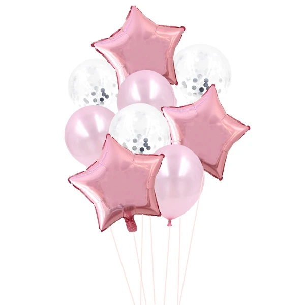 Pink Star Confetti 9 шт., 12 дюймов и 18 дюймов, креативный, много воздушных шаров, гелиевый воздушный шар "Конфетти", украшение для свадьбы, праздника, дня рождения, вечеринок - Цвет: Pink Star Confetti