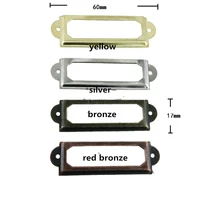 6017mm 50pcs drawer label handle cabinet label file name card holder frame barcode wooden box paper rack silver bronze