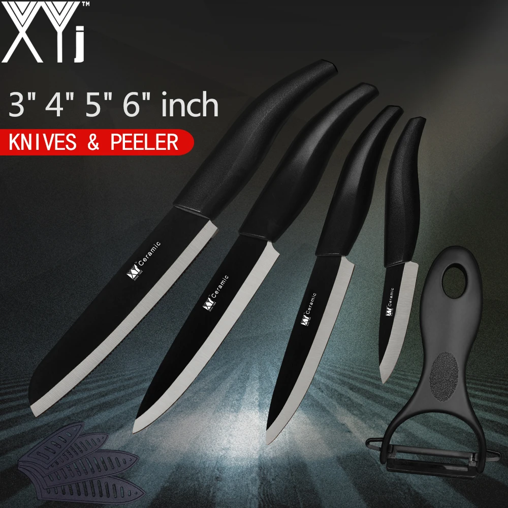 XYj циркония Керамика Ножи 3 &quot4&quot 5 &quot6&quot + 6 &quotзубчатые хлебный Sharp фрукты нож