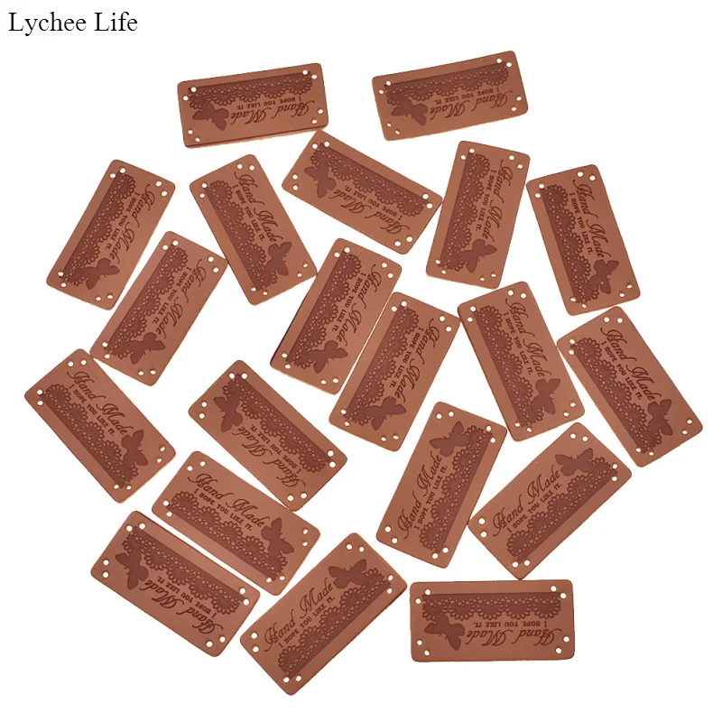 Lychee Life 20 шт./упак. ярлыки для шитья изделий ручной работы из кожи с тиснением