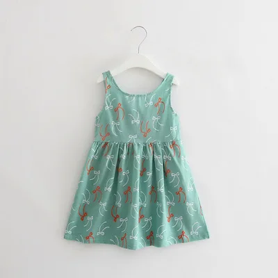 VIDMID baby girls sleeveless flowers dresses for girls summer cotton Princess clothing kids girls short sleeve clothes kids