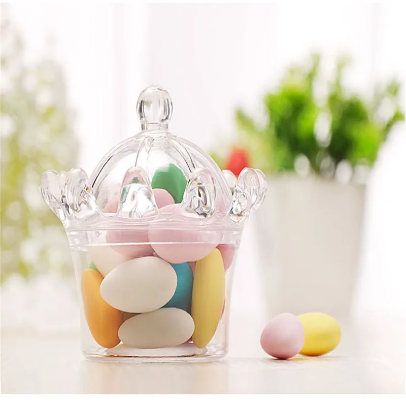 Креативная прозрачная коробка для конфет украшение вечеринки в виде короны