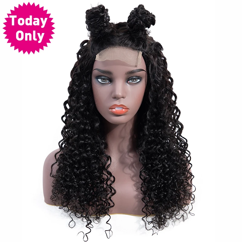TODAY ONLY Brazilian Kinky Curly Human Hair Wig Remy Lace Front Wigs For Black Women | Шиньоны и парики