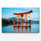 Японский религиозный Itsukushima ворота ландшафт стена искусство на холсте картины в рамке для декора комнаты