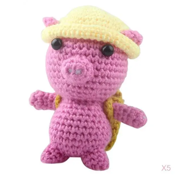 Набор из 5 начинающих набор для вязания крючком детей 3D свинка набитая кукла