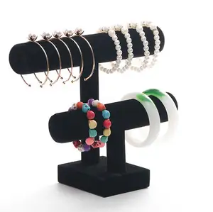 Подставка для браслетов и ювелирных изделий, 2 уровня, бархатная, с собранными деталями