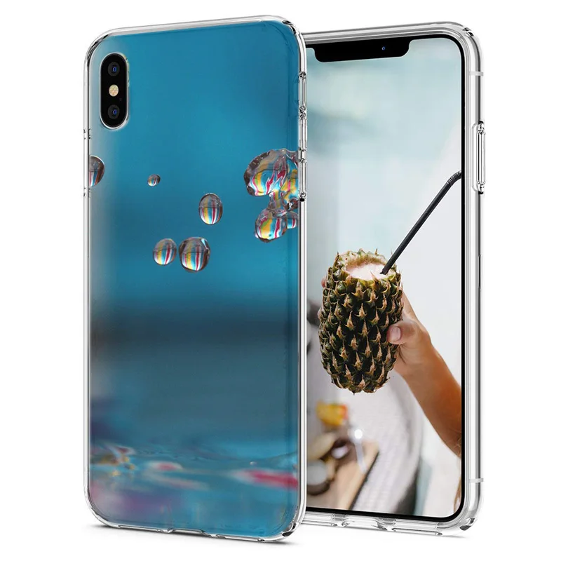 Soft Phone Case For iPhone 6 7 XS Max Covers TPU Colorful Sky Geometry Painted Design Fundas X XR F015 |