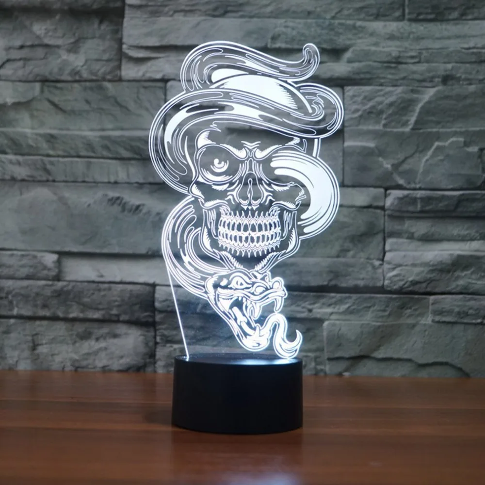7 цветов Изменение Настольная лампа форма призрака Touch 3D светодио дный