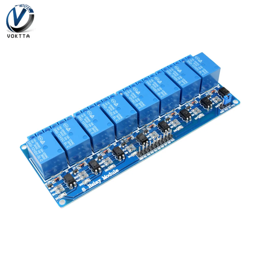 DC 12 В 8 канальный релейный модуль с оптомуфтой для Arduino UNO Mega 2560 1280 ARM PIC AVR реле