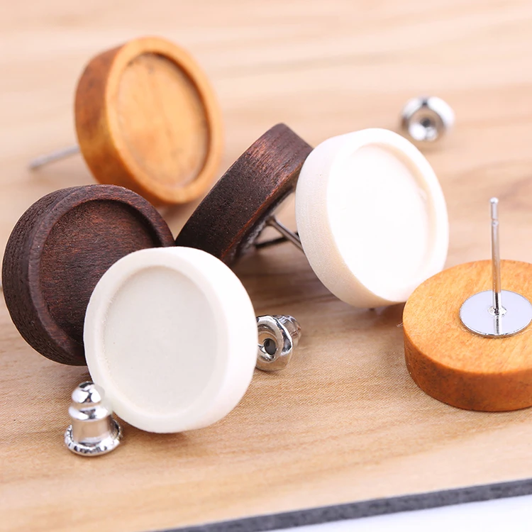 Shukaki 20 шт. подходит 12 мм кабошон деревянная Серьга Базовые заготовки diy серьги-гвоздики посты фурнитура для изготовления ювелирных изделий Аксессуары