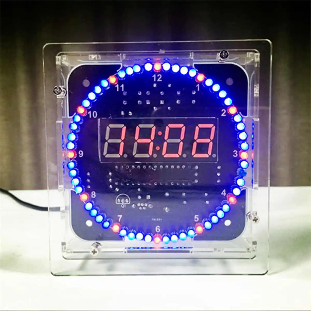 DIY светодиодный вращающийся Электронный температурный дисплей цифровые часы Обучающий набор инструментов вспомогательное оборудование таймер набор компонентов запчасти
