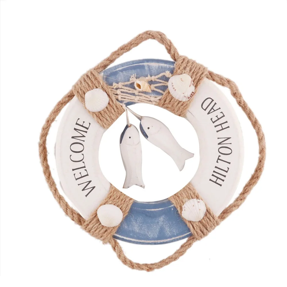 Морской деревянный спасательный круг декоративный для дома пляжа двора