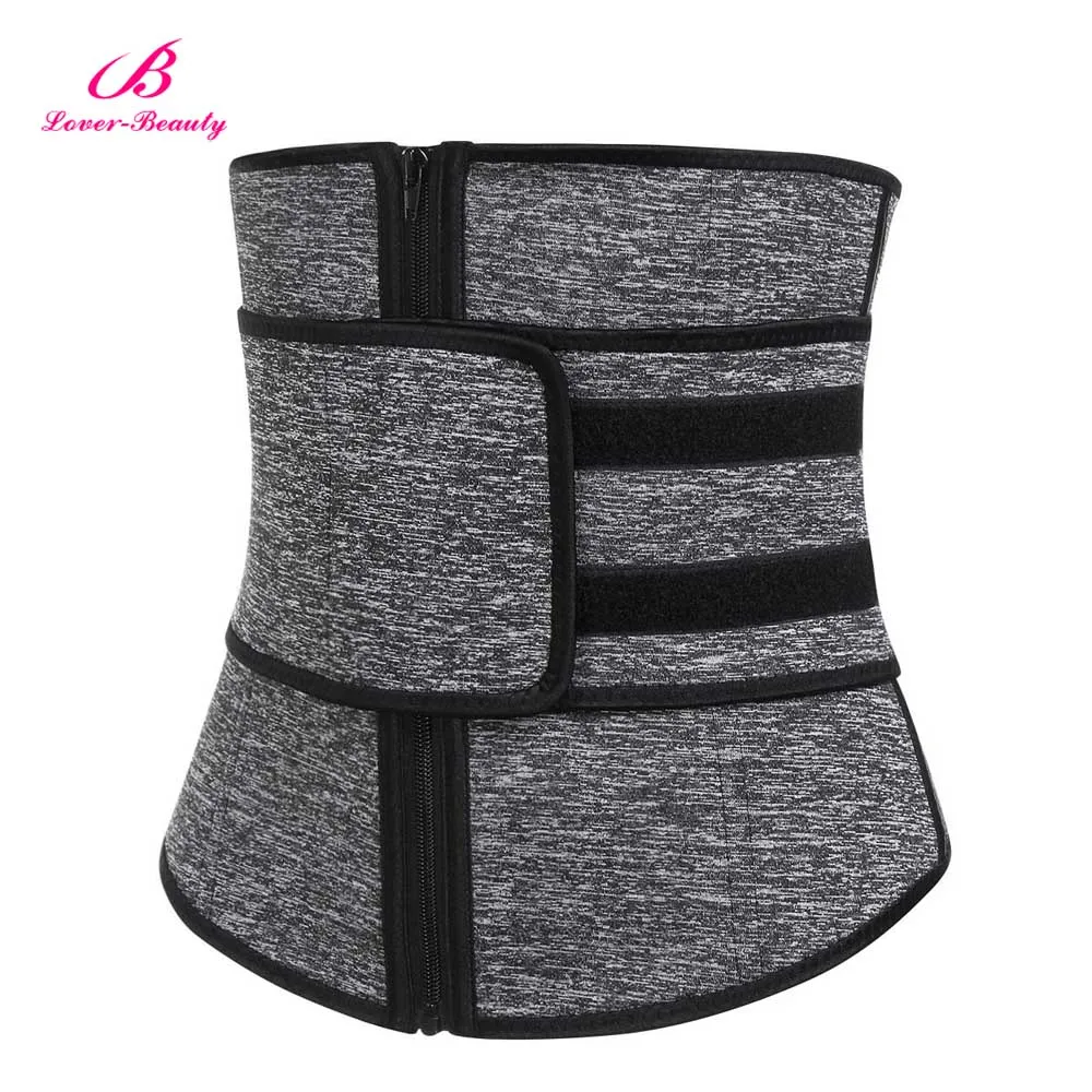 Body shaper Lover Beauty Women Waist Trainer Plus Size High Compression Zipper Fajas Slimming Tummy Belt Corset Neoprene Fitness Sweat Belt - Цвет: Body shaper