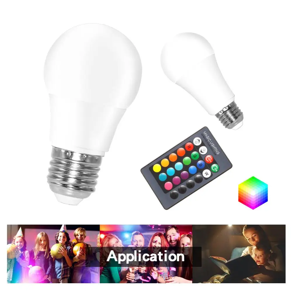 Светодиодный RGB светильник RGBW RGBWW E27 5 Вт 10 15 точечный с дистанционным управлением