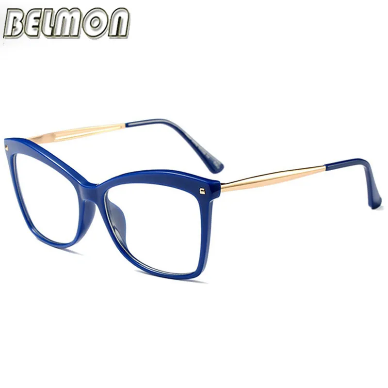 92115 Blue Оптическая оправа для очков, женские модные очки по рецепту, простые готовые оправы для очков, прозрачные линзы, очки RS807 - Цвет оправы: 92115 Blue