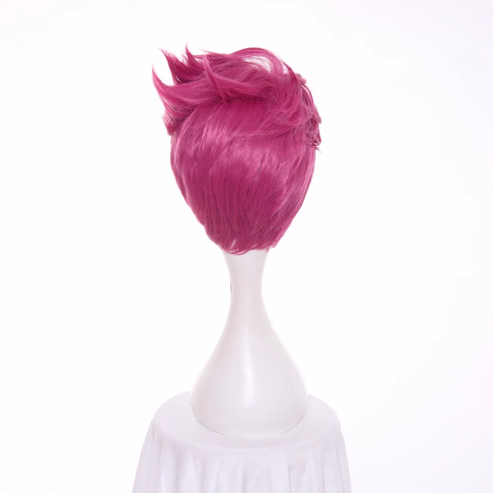 Парик для косплея из коротких синтетических волос розового цвета термостойкого