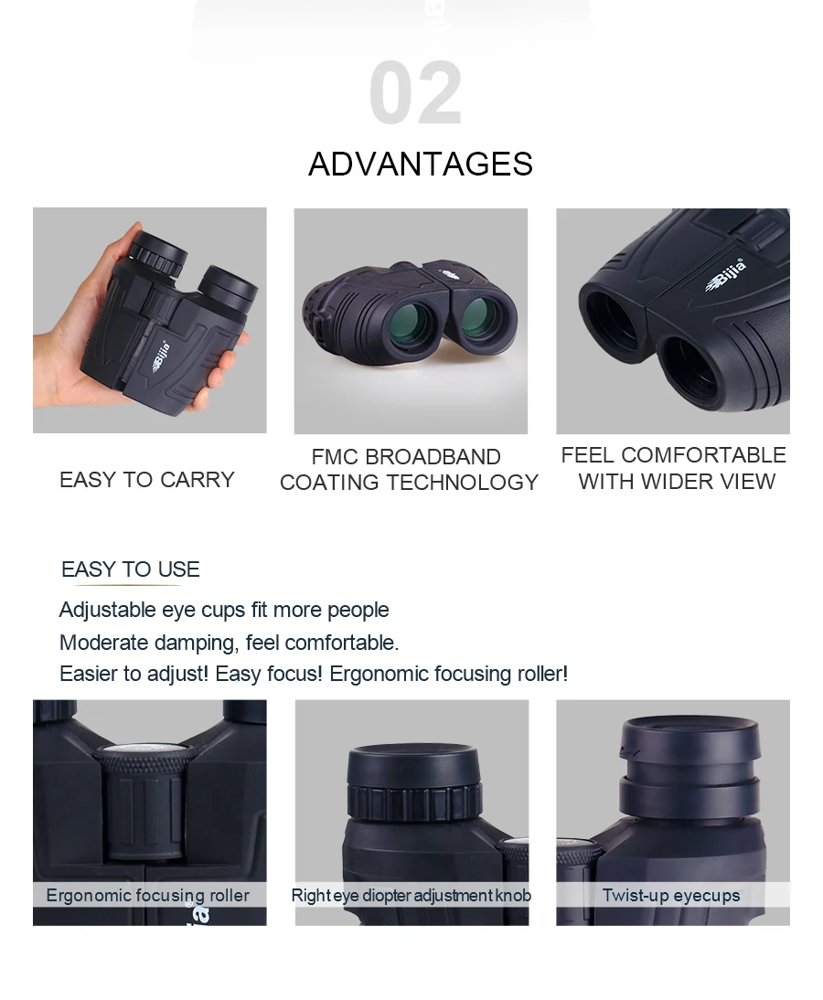 BIJIA 12x25 BAK4 Призма Порро открытый бинокль Профессиональный портативный бинокль телескоп для охоты спорта жизни водонепроницаемый