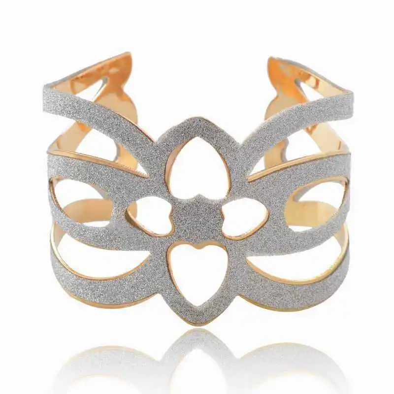 Vintage Bracelet Femme hollowed Flower gold plated Bangles For Women party Cuff Bangle Jewelry | Украшения и аксессуары