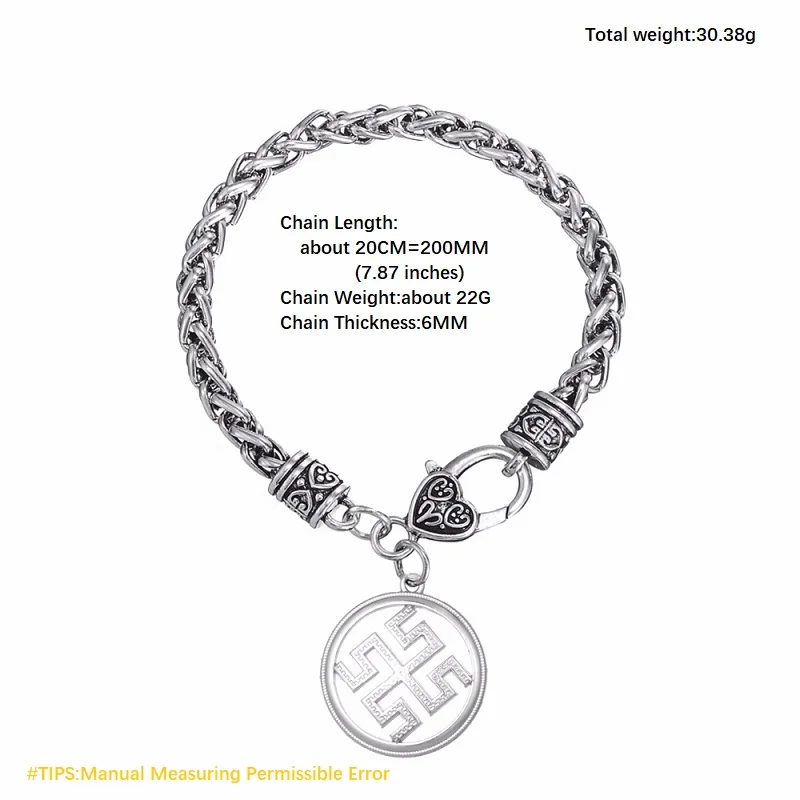 Fishhook Славянский талисман Античный цвет серебра браслеты Металл Мужская мода