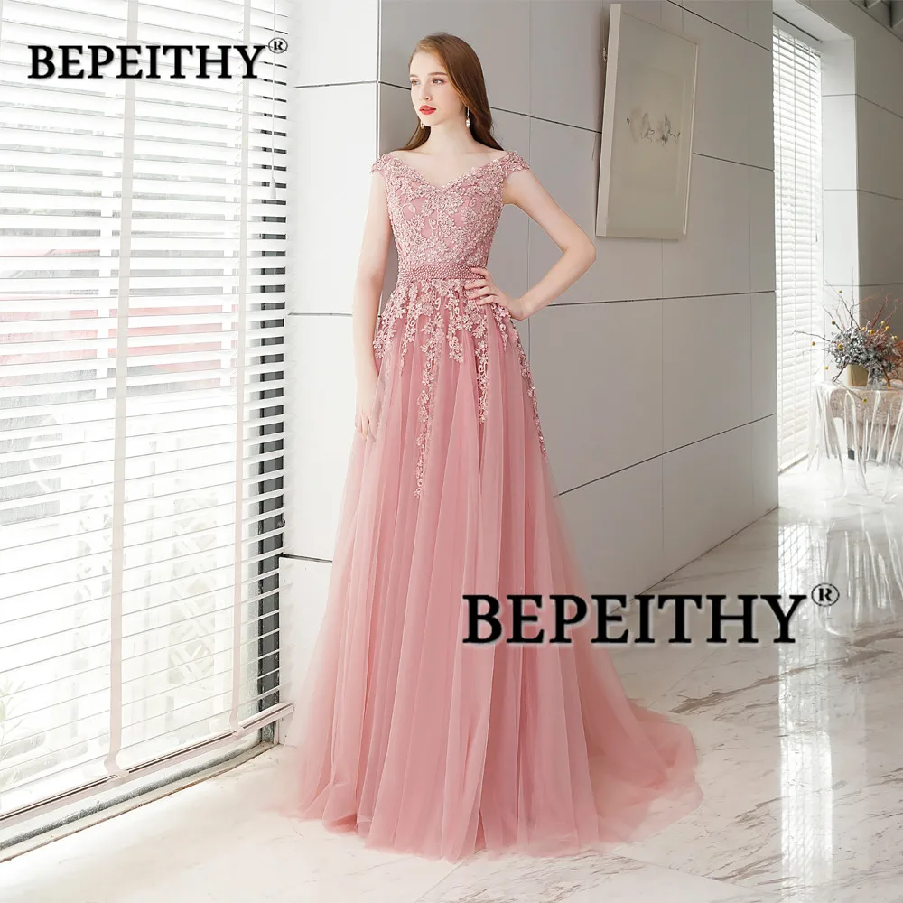 Abendkleider, розовое длинное кружевное вечернее платье с жемчугом, vestido de festa, винтажные Вечерние платья на выпускной, элегантные,, Vestido Longo