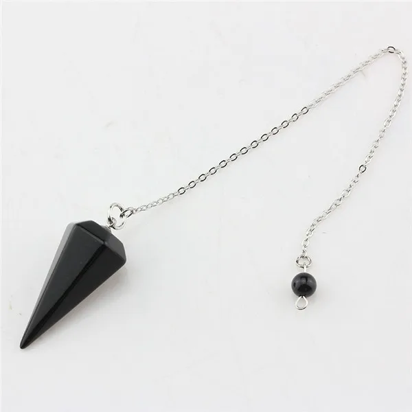 black agate Натуральный Рок розовый белый кварц Кристалл Камень шестиугольная Пирамида рейки маятниковая подвеска амулет для чакр Европейская мода ювелирные изделия - Окраска металла: black agate