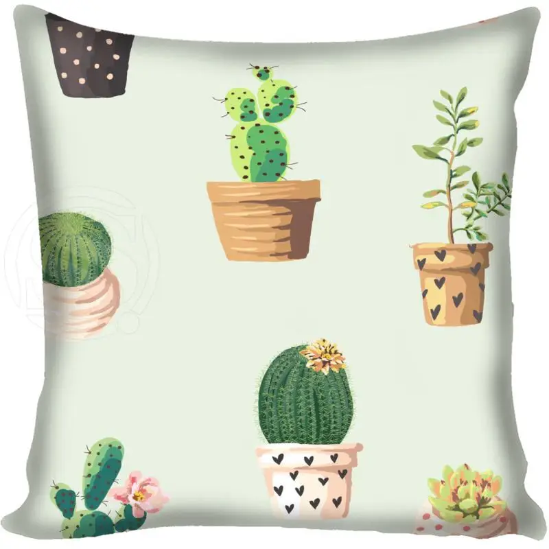 Pillowcase Изготовленный на заказ Наволочка с изображением кактусов площади молнии дома декоративная наволочка с двух сторон Печатный 35X 35, 40 X40 размером 45*45, 60X60 - Цвет: Pillowcase