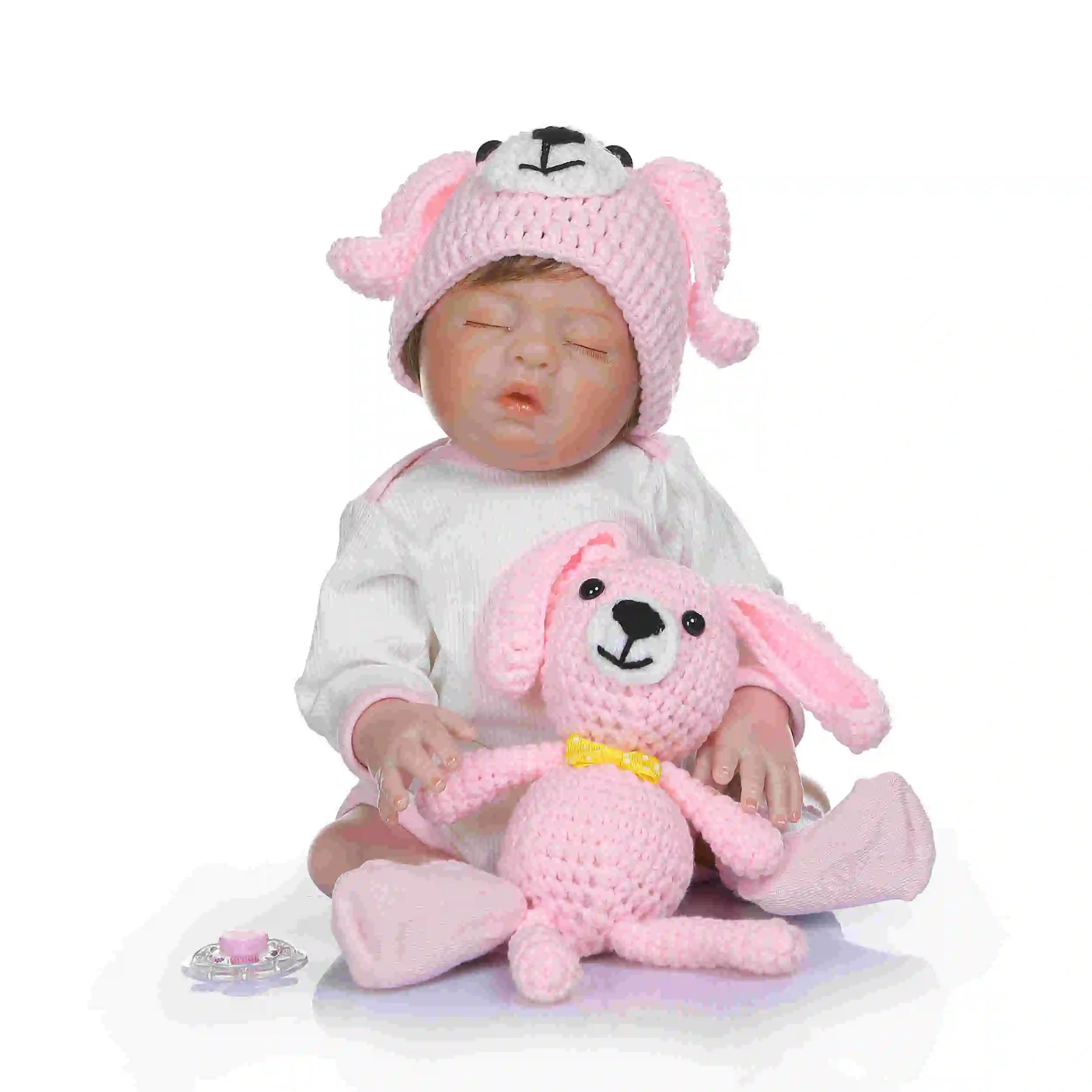 sleeping girl Npkколлекция 48 см bebe Кукла reborn Новорожденный ребенок близнец ребенок мальчик и девочка ручная детальная картина мизинец вид всего тела силикон - Цвет: sleeping girl