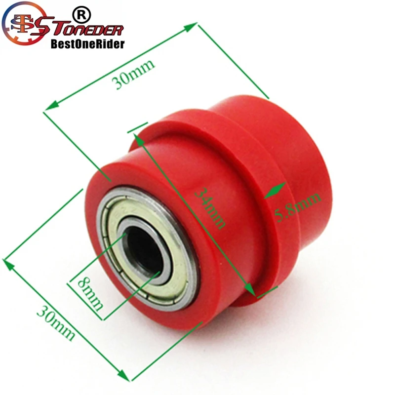 STONEDER Red 8mm Chain Roller Pulley Tensioner For Motorcycle Motocross Pit Dirt Motor Bike ATV Quad 4 Wheeler Go Kart | Автомобили и