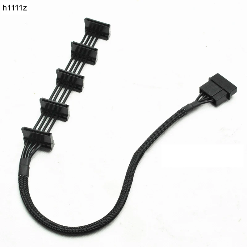

High Quality 1 Pcs Practical Durable PC Server 4 pins IDE Molex 1 to 5 SATA Power Cable Adapter Splitter Cables 18AWG Black 40cm