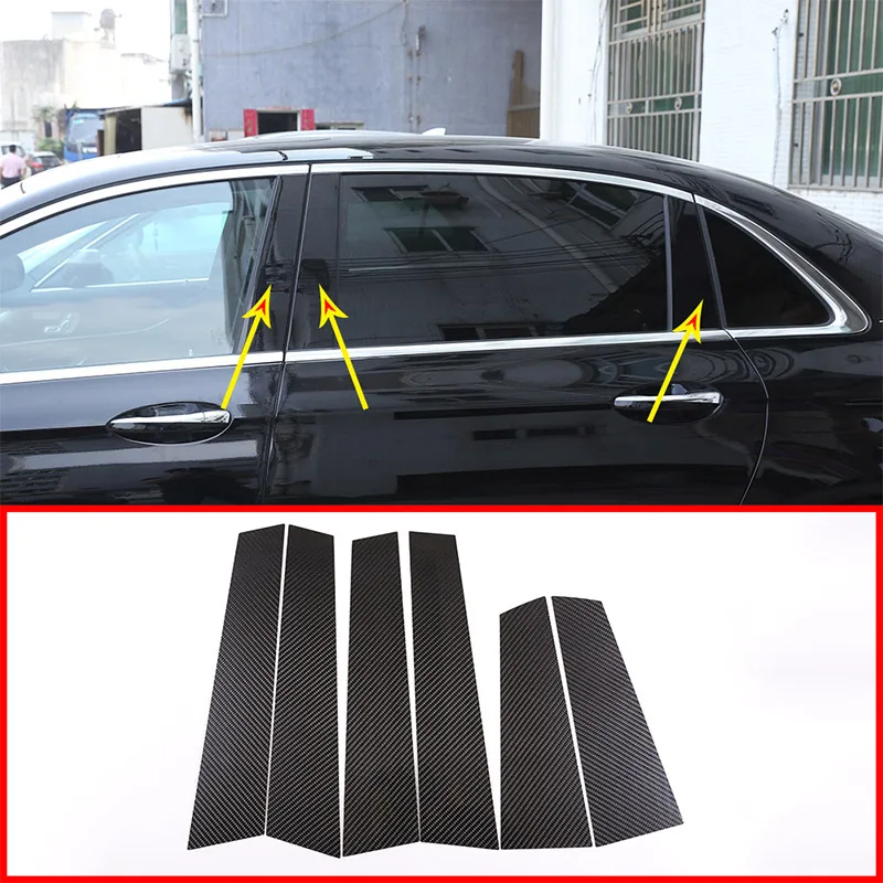 

8pcs Real Carbon Fiber Window Moulding Trim Decoration For Mercedes Benz E Class W213 E200 E300L 2016-2019 AMG Accessories