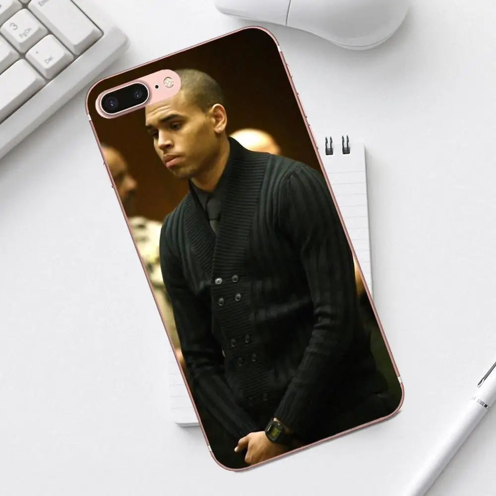 Чехол из ТПУ Qdowpz Singer Chris Brown для Galaxy Alpha Core Prime Note 4 5 8 S3 S4 S5 S6 S7 S8 S9 mini edge Plus | Мобильные