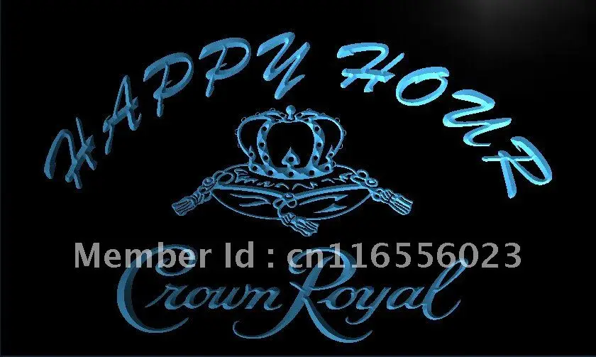 

LA625- Crown Royal Beer Happy Hour Bar LED Neon Light Sign home decor crafts