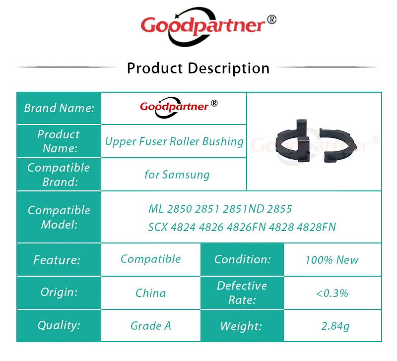 10 комплектов втулка с верхним фланцем для Samsung SCX4824 SCX4826 SCX4828 ML2850 ML2851 ML2855 2850 SCX