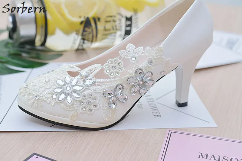 Женские свадебные туфли лодочки с круглым носком на высоком каблуке|round toe|bridesmaid